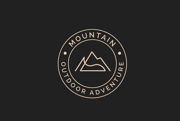 Simple modern mountain adventure logo design