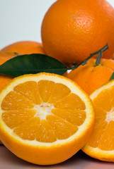Sliced orange fruit to squeeze