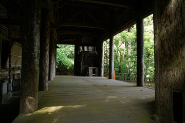 Fototapeta na wymiar Niigata,Japan-October 20, 2019: Gate of Seisuiji temple in Sado island in autumn