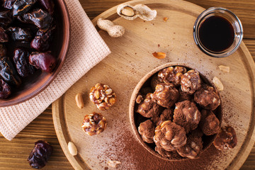 Cranberry date almond sunflower seed oat energy balls