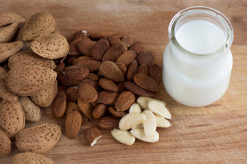 Almond nuts with white milk macro