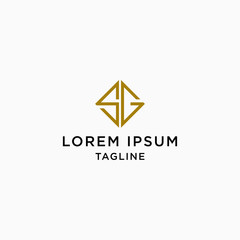 Naklejka premium Letter SG initial Logo Icon Design Template. Elegant, Luxury, Gold, Modern Vector Illustration