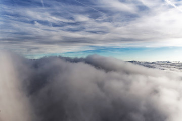 Fototapeta na wymiar Spectacular view of clouds seen at 10000 feet