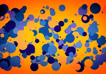 Digital illustration. Abstract 3d rendering of chaotic low poly shapes. Flying polygonal pyramids in empty space. Futuristic background with bokeh effect