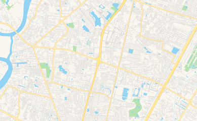 Naklejka premium Printable street map of Pak Kret, Thailand