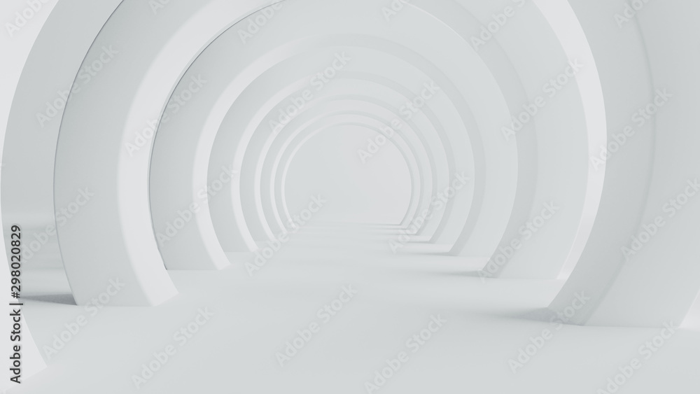 Poster abstract of white space architecture,perspective of future design building