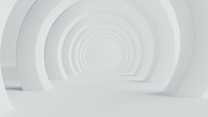 Abstract of white space architecture,Perspective of future design building - obrazy, fototapety, plakaty