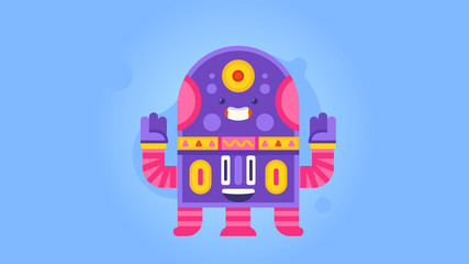 Cute Robot Character illustration