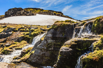 Mountain waterfall, Aurlandsfjellet Norway