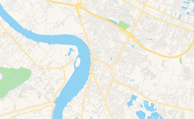 Printable street map of Samut Prakan, Thailand