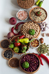 Cooking concept with raw food