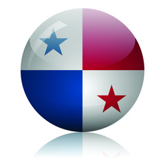 Panamanian flag glass icon vector illustration