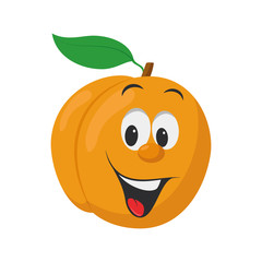 Fruits Characters Collection: Vector illustration of a funny and smiling peach character.
