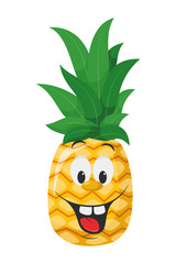 Fruits Characters Collection: Vector illustration of a funny and smiling pineapple character.