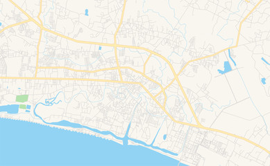 Printable street map of Rayong, Thailand