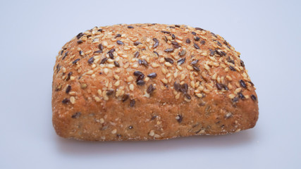 loaf of bread isolated on white