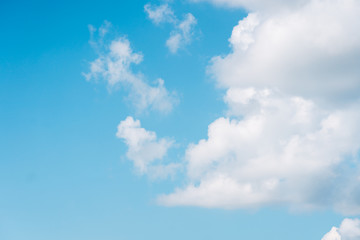 Beautiful cirrus clouds on blue sky on a sunny day background texture
