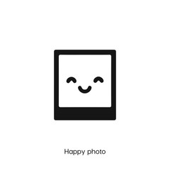 happy photo icon vector