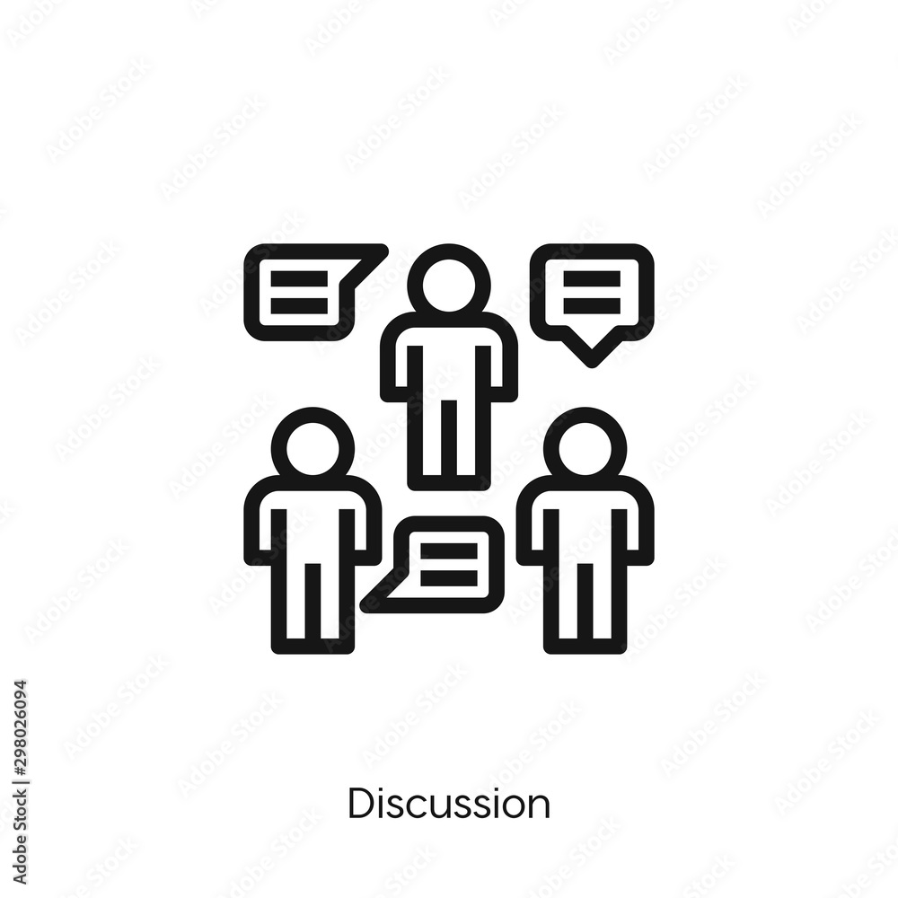 Poster discussion icon. meeting icon vector. linear style sign for mobile concept and web design. team symb