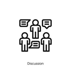 discussion icon. Meeting icon vector. Linear style sign for mobile concept and web design. Team symbol illustration. vector graphics - Vector	