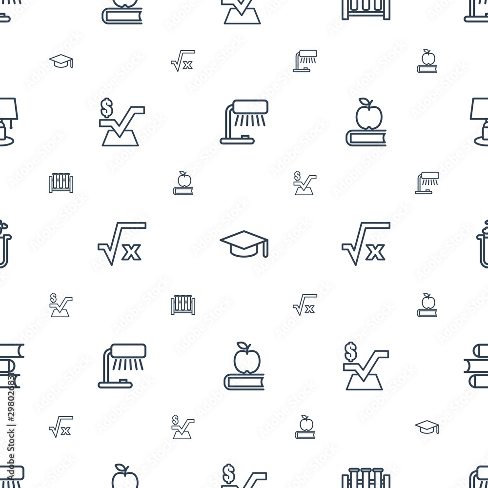 Poster study icons pattern seamless white background