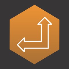 Upward And Leftward Arrow Icon For Your Design,websites and projects.