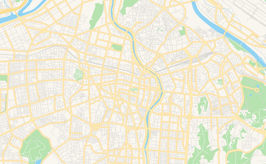 Printable street map of Daegu, South Korea