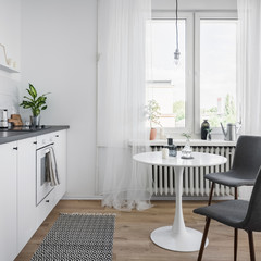 Kitchen with round table