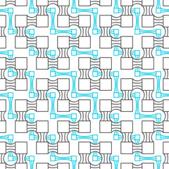 Abstract seamless geometric two levels pattern. Simple linear mosaic texture for background. Vector