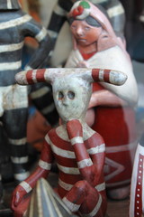 Sculpture Selknam patagonian indian tribes. Chile