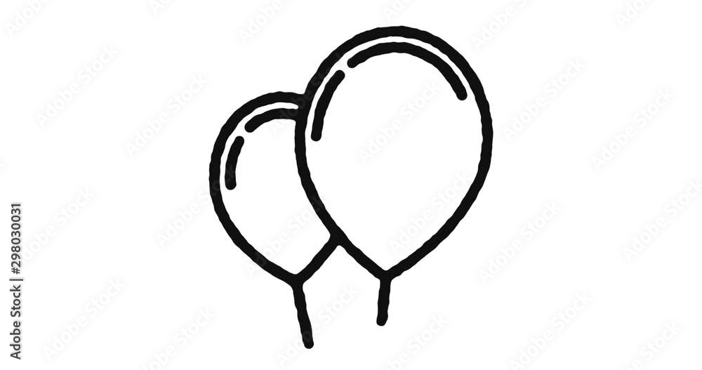 Poster party outline icon animation footage/video. hand drawn like symbol animated with motion graphic, can