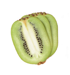 Sliced kiwi fruit isolated on white