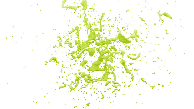 abstract isolated colored liquid splash in front of white background - 3D Illustration © pixelkorn