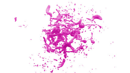 Naklejka premium abstract isolated colored liquid splash in front of white background - 3D Illustration