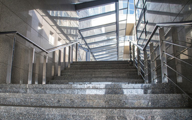 Granite office staircase in a business building.