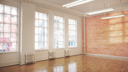 Dance or ballet studio interior. 3d illustration © vipman4