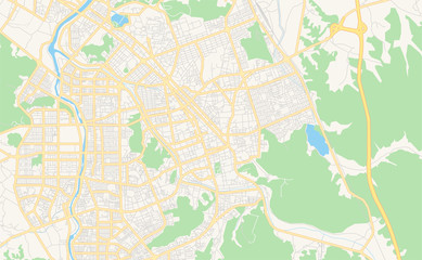 Printable street map of Jeonju, South Korea