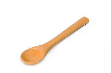 wooden spoon on white background