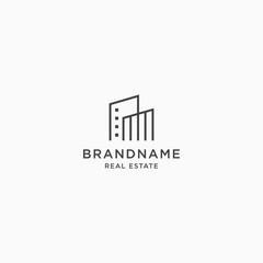 Minimalist Building Logo Icon Design Template. Apartment, Construction, Modern Vector Illustration
