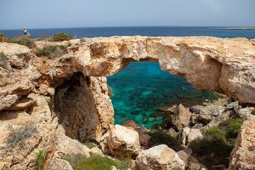 Rock and sea, a Stone Bridge of love Cyprus