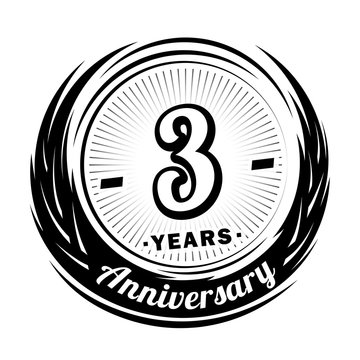 3 years anniversary. Anniversary logo design. Three years logo.