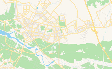 Fototapeta premium Printable street map of Pyeongtaek, South Korea