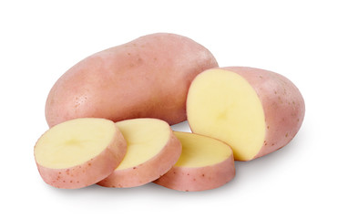 Potatoes isolated on white background.