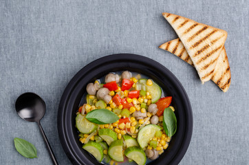 Stewed vegetables in a dish