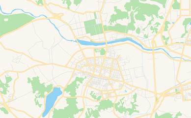 Printable street map of Asan, South Korea