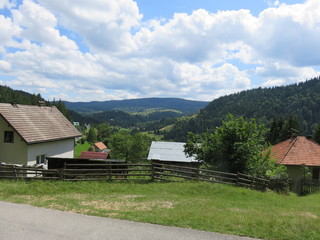 Mountain Zlatar village nature landscape in summer