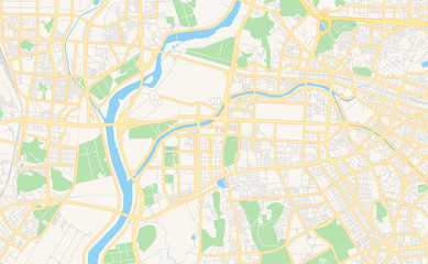 Printable street map of Gwangju, South Korea