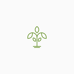 Abstract grow leaf green garden Logo Icon Design Template Vector Illustration