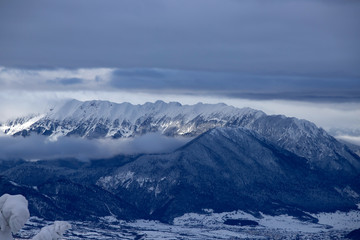 Panoramic view of Bucegi Mountains, Carpathian Mountains
