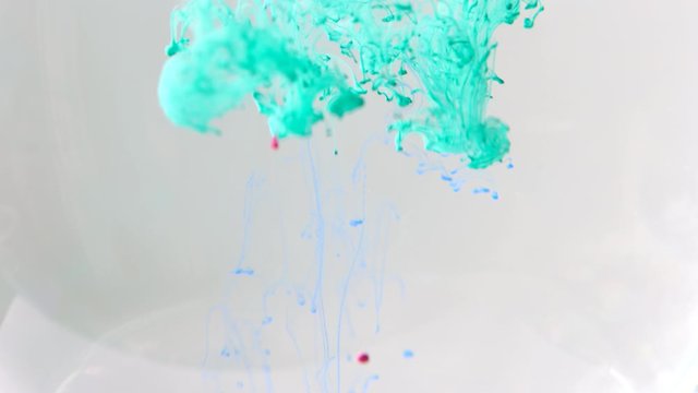 Cloud of Paint dropping in water, prores4444, RAW, Arri Alexa mini, 50fps, macro